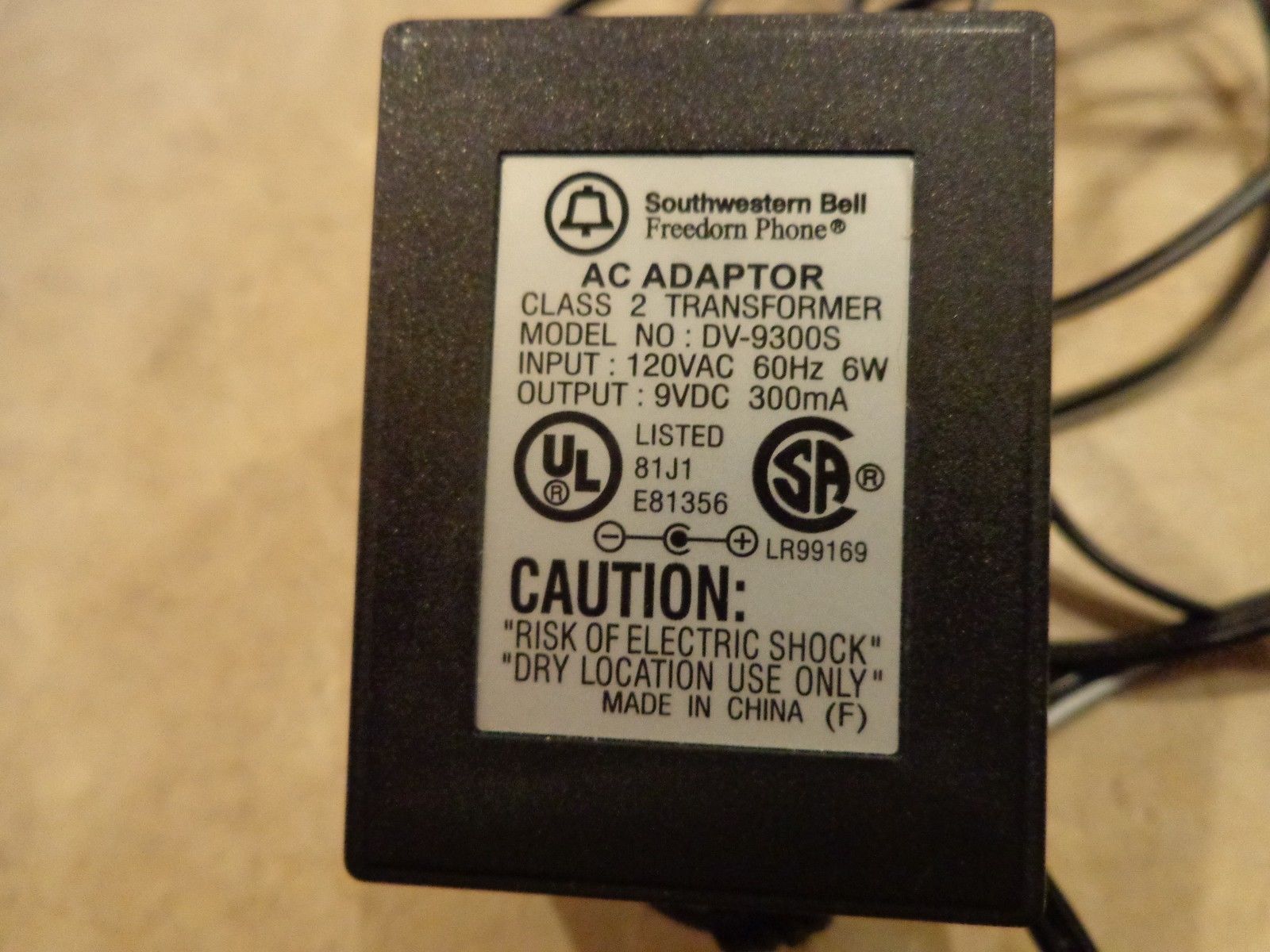 New DV-9300S 9V 300mA Class 2 Transformer AC-DC Adapter for Southwestern bell Fre New DV-9300S 9V 300mA Class 2 Transformer AC-DC Adapter for Southwestern bell Fre